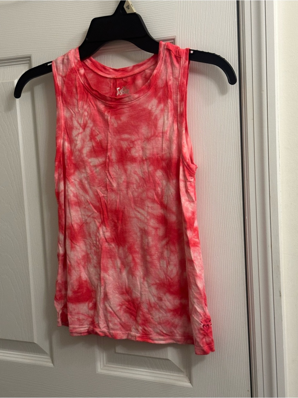 Justice Girls Size 10 Sleeveless Shirt Tank Top Pink Tie Dye Summer